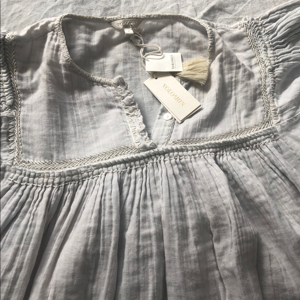 Voloshin Deepa Beach Tunic, Sky Blue dip dye